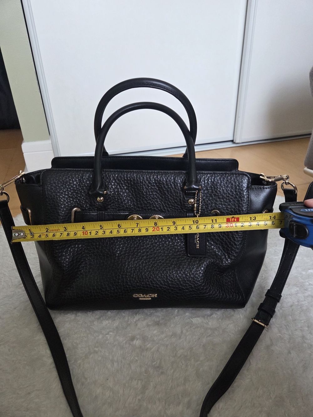 Coach Black Blake Carryall Pebbled Leather Bag - Picture 7 of 10